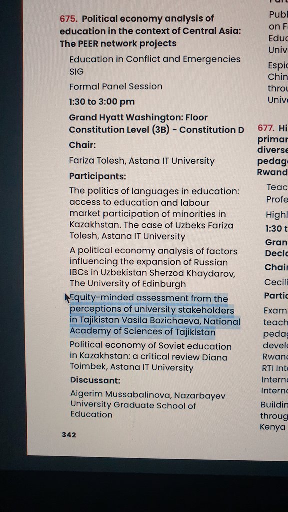 #CIES2023  
A warm invitation to our Panel Session on #PoliticalEconomy analysis of #education in the context of #CentralAsia. Four research projects from 3 CA countries respectively. 
Details are in the screenshot.