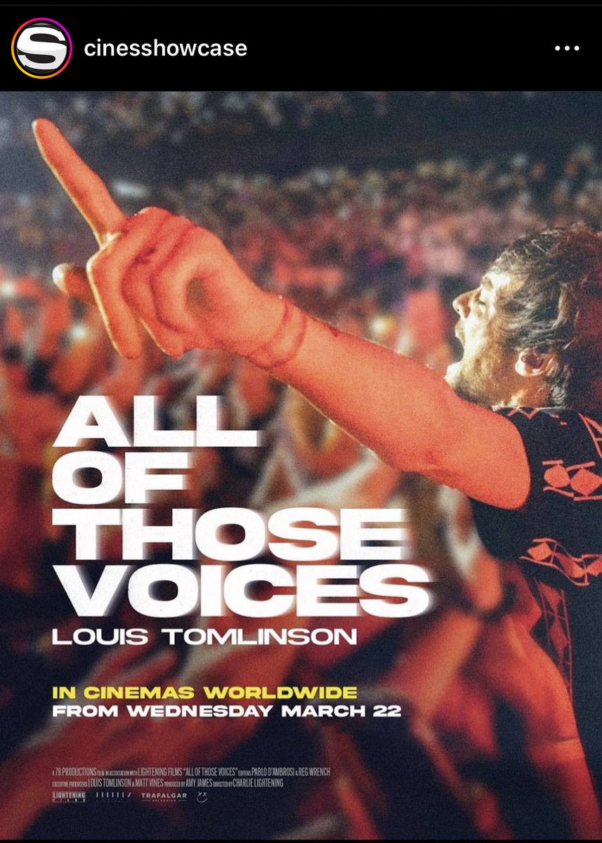 HLenargentina's tweet photo. ⚠️CINE CONFIRMADO POR AHORA

"All Of Those Voices" el documental de Louis va a estar disponible en todos los cines ShowCase en Argentina. (menos el de Villa Allende)

🎉 Venta de tickets: 22/2
🎬 Estreno: 22/3

👇🏽abajo les dejamos todos los lugares donde están https://t.co/o5W6LAen0n
