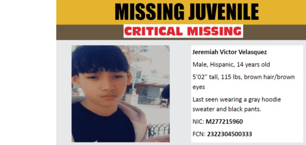 A 14-year-old boy last seen in East Los Angeles was reported missing Wednesday.

Jeremiah Victor Velasquez was last seen at 6:15 p.m. Tuesday in the 500 block of North Rowan Avenue, the Sheriff's Information Bureau said. #EastLosAngeles

heysocal.com/2023/02/15/14-…