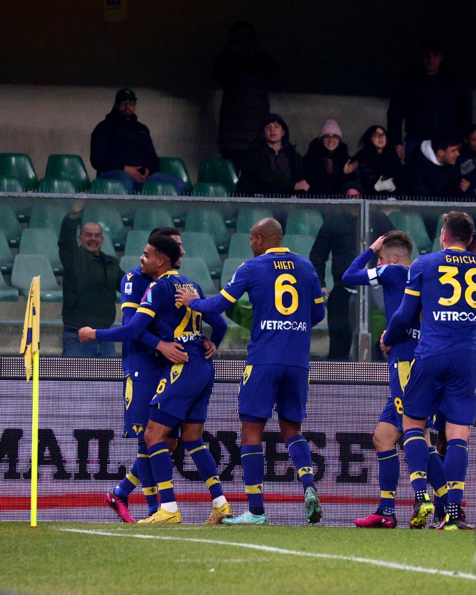Fans of Hellas Verona celebrating victory over Parma