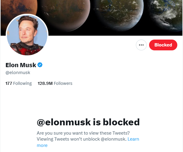 #BlockElon 
#BlockElonMusk 

Championing disinformation daily and supporting the seriously misguided <a href="/GOP/">GOP</a>.  #Nothingburger