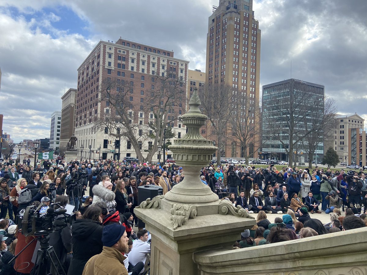 Christy McDonald (@christytv) on Twitter photo The emotional scene in front of the MI State Capitol - MSU students rally for gun violence protections.. <a href="/Local4News/">Local 4 WDIV Detroit</a> The emotional scene in front of the MI State Capitol - MSU students rally for gun violence protections.. <a href="/Local4News/">Local 4 WDIV Detroit</a>