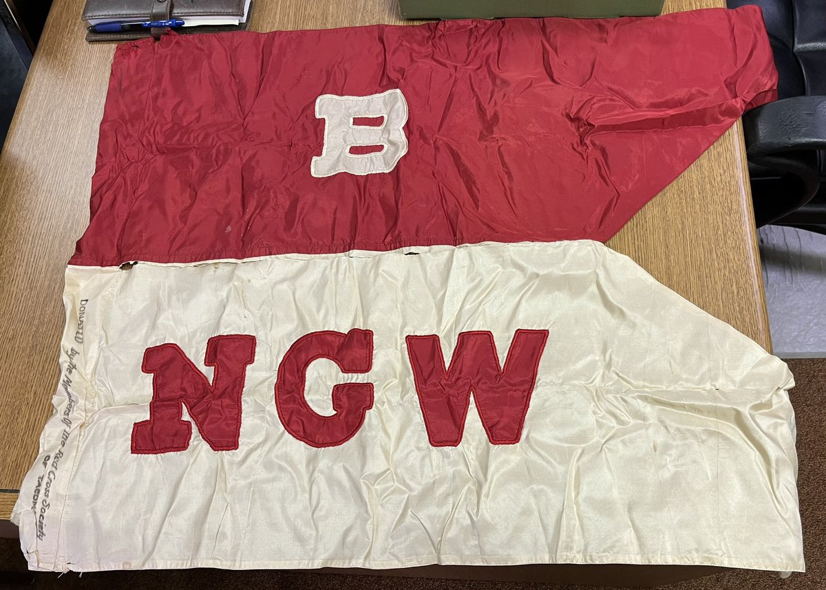 SeattleMilHist's tweet photo. Met with the inspirational Buffalo Soldier Museum in Tacoma two weeks ago. They shared with us a box of Washington National Guard cavalry materials including this beautiful pre-WWI Troop B “Tacoma City Troop” guidon. @WANationalGuard @Tacoma_History #history https://t.co/hK6A3x08y5