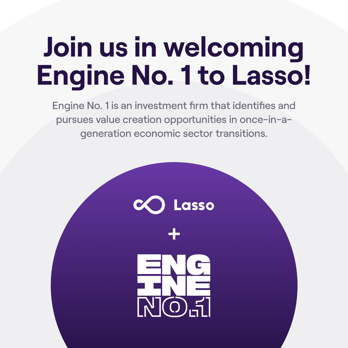 thelassoapp's tweet photo. Join us in welcoming Engine No. 1 to Lasso! 

Engine No.1 is focused on the future and the next decade's themes that they believe present massive investment opportunities. We're excited to have their products as options on Lasso.

Learn more at https://t.co/Myv7YYPp2D https://t.co/E8TEHXG39X