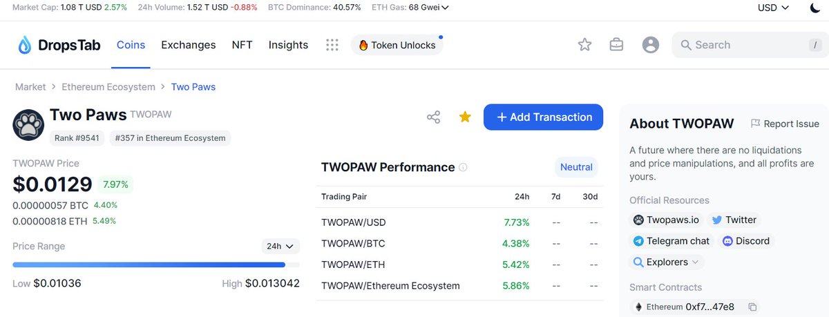 TwoPawsDefi's tweet photo. now you can find us on @Dropstab_com  🕶️ https://t.co/LtAZnG6LEg