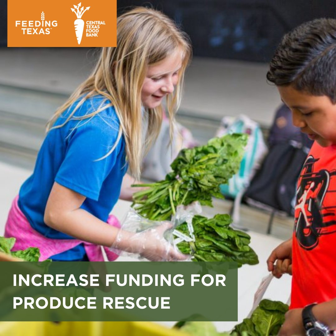 CTXFoodBank's tweet photo. The @CTXFoodBank stands w/ our @FeedingTexas network in calling on state lawmakers to increase funding for the Surplus Ag Grant which helps us rescue surplus or unsellable produce from farmers to provide nutritious food for our communities. #txlege 

https://t.co/TajCZz3ZYE https://t.co/mfe1xKerpI