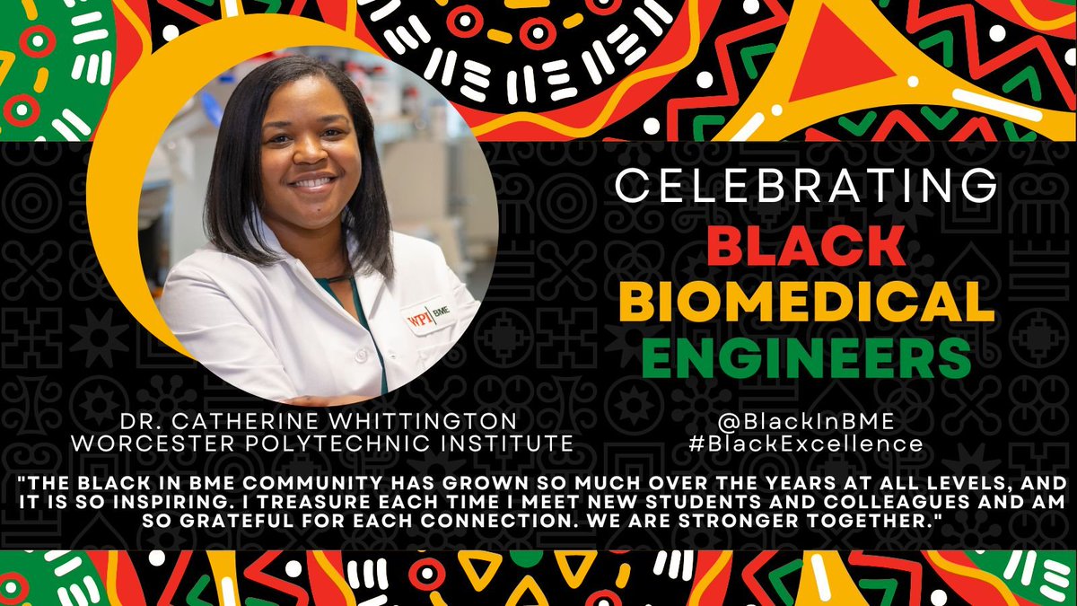 Uplifting & building a community of #BlackExcellence in BME is part of the mission for @cfwhitt (@WPI_BME) whose lab uses biomaterials to improve the predictability of therapeutic technologies. Alum of @PurdueBME @LATech @LillyPad. Submit our next feature: bitly.ws/zCMp