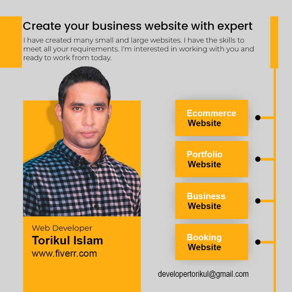 Create your business website with expert
fiverr.com/torikul_369
