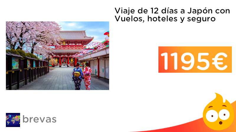 chollometro's tweet photo. Viaje de 12 días a Japón con Vuelos, hoteles y seguro. ¡Visita Tokio, Hiroshima, Osaka y más! por 1195 euros PxPm2 ➡️ https://t.co/TJfT9weiL5 https://t.co/neu0gBO6Pl