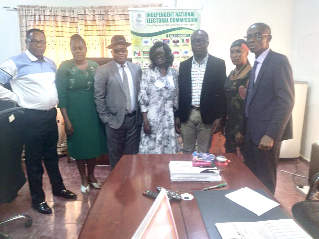The newly posted NYSC Coordinator Mrs Dick-IRUENABERE UFOMA paid a courtesy visit to the Hon.Rec Prof Ike C Uzochukwu today .To assure the commissioner that necessary support needed to conduct a free &amp; credible election will be given within her jurisdiction.
#NigeriaDecides2023