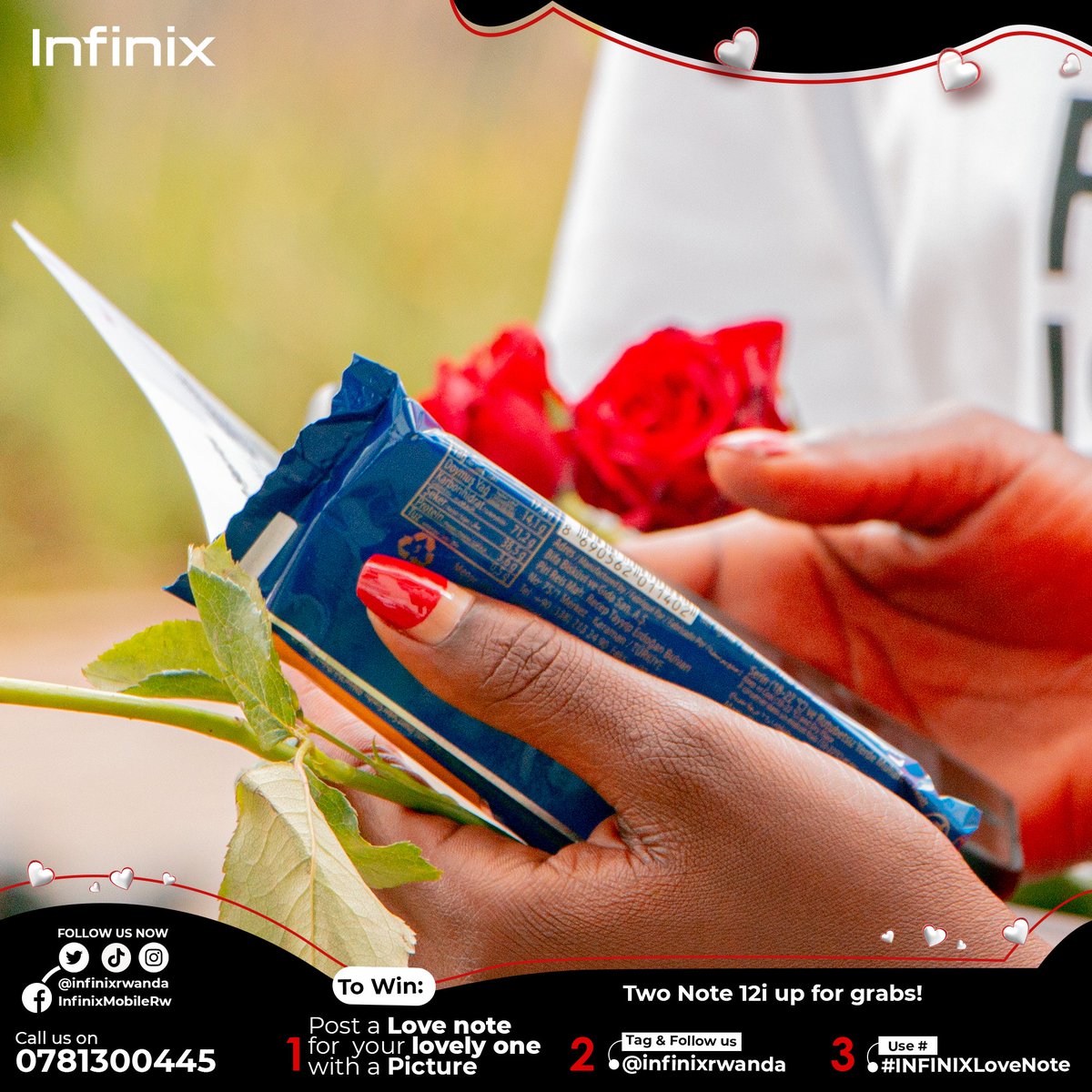 infinixrwanda's tweet photo. ...๐๐๐ฅ๐๐ง๐ญ๐ข๐ง๐'๐ฌ ๐๐๐ฒ ๐ฐ๐๐ฅ๐ฅ ๐ฌ๐ฉ๐๐ง๐ญ ๐ฐ๐ข๐ญ๐ก ๐จ๐ฎ๐ซ ๐๐๐ง๐ฌ.โค๏ธ
#INFINIXLoveNote https://t.co/tv5foZPREX