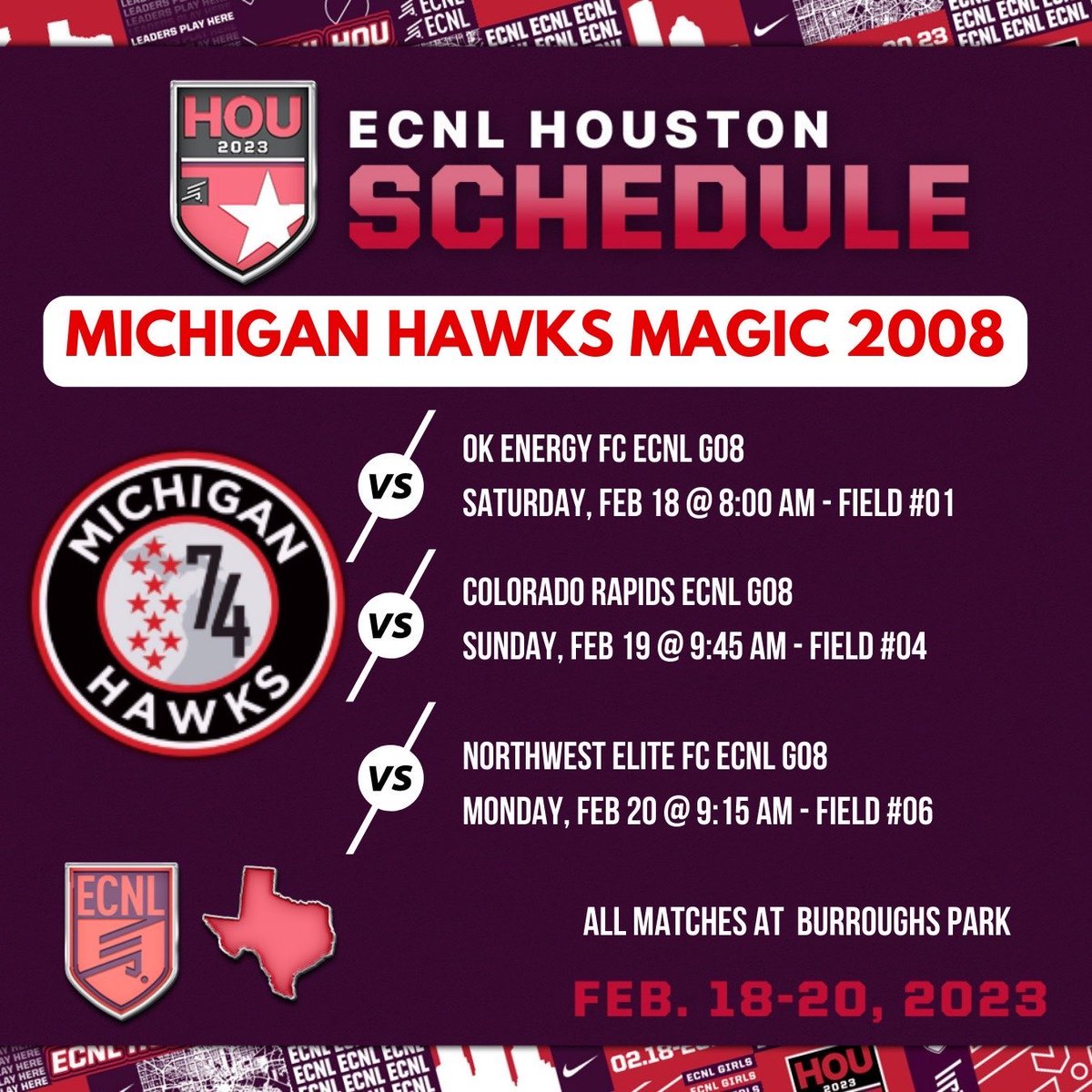 Michigan_Hawks's tweet photo. Good luck to our @Michigan_Hawks @ECNLgirls  Magic teams as they head to Houston this weekend!  #dreambig https://t.co/nrNY68rZ1L