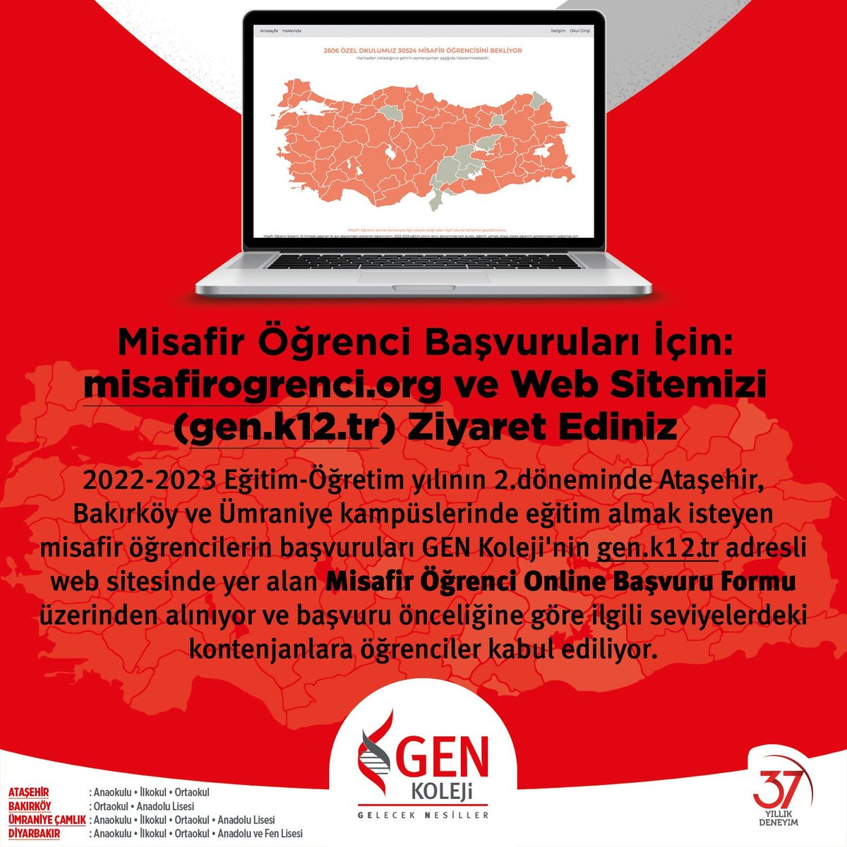 GenKoleji's tweet photo. Okullarımızın kapılarını depremden etkilenen misafir öğrencilere açıyor, 2022-2023 eğitim öğretim yılının 2.dönemi için %100 tam burs imkanı vererek eğitim, yemek ve yayını ücretsiz sunuyoruz.

Detaylı bilgi için https://t.co/qbHkgv5TTH
Başvurmak için https://t.co/7w9vbnAcqd https://t.co/LvoOpQeETB