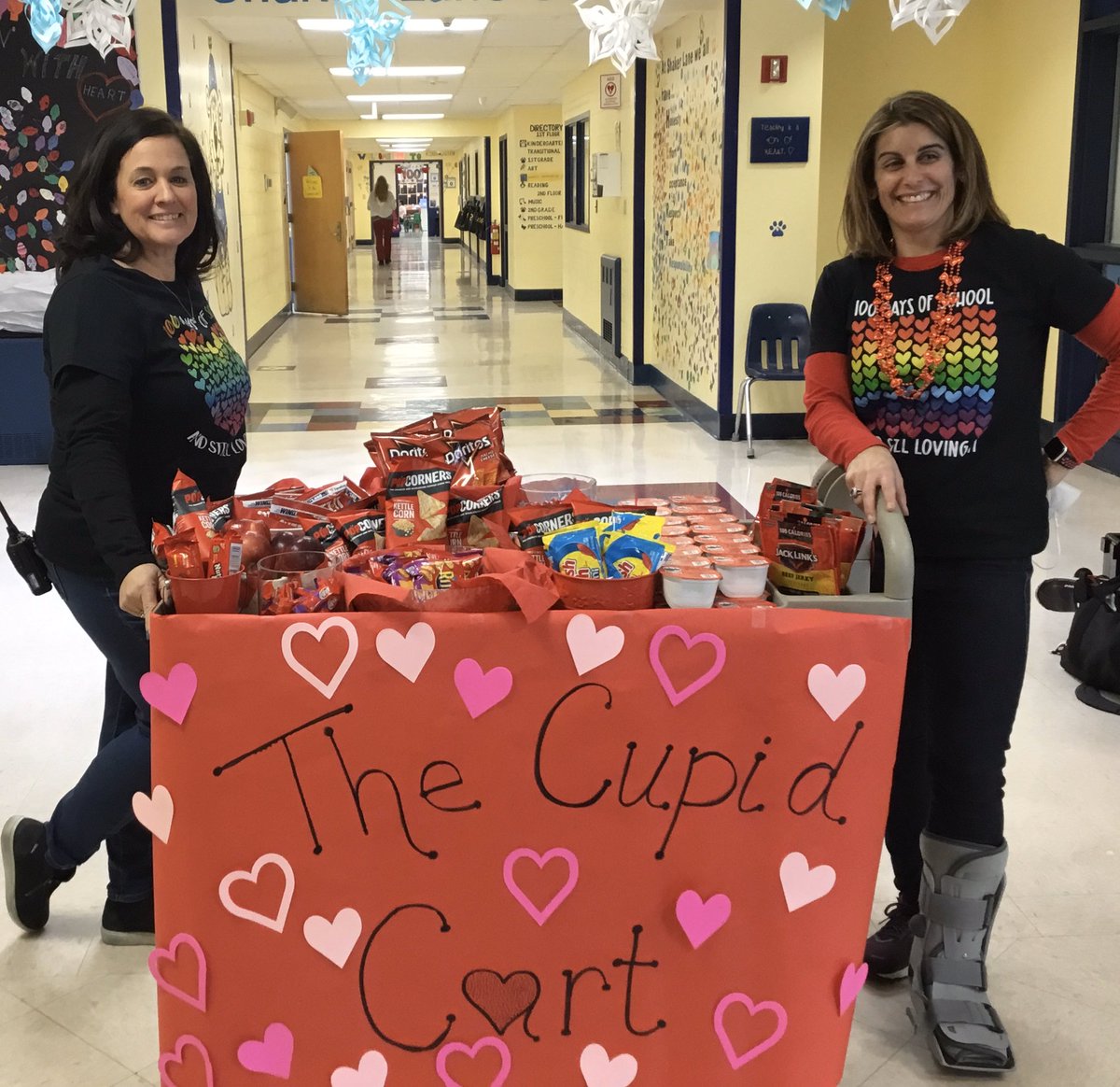 ❤️Valentine’s Day and 100s Day at Shaker Lane❤️ The Cupid Cart made its way around to share some love for all our amazing staff!😊