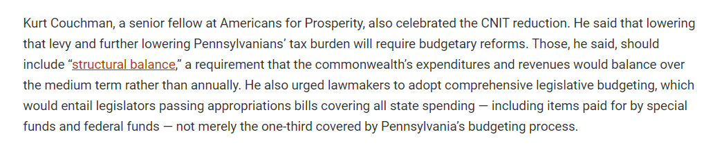 KurtCouchman's tweet photo. Great summary of my testimony yesterday on tax reform, #StructuralBalance, and comprehensive budgeting to @PAHouseGOP Appropriations Committee members including Chair @RepGrove and @DavidRowePA. Thanks, @BVasoli!
https://t.co/vA3ruYnP6O https://t.co/YOXdLwXmSC