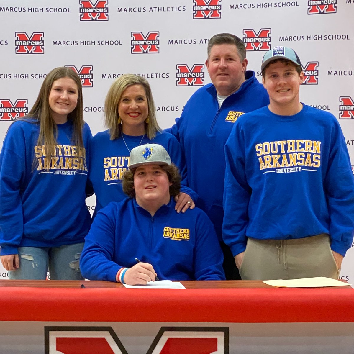MarcusRedNation's tweet photo. Congratulations ‼️ RILEY LETTERMAN ‼️ on your commitment to play at SOUTHERN ARKANSAS UNIVERSITY ‼️ We are Marauder Proud‼️ #MarcusAthletics @Riley48105509 https://t.co/yPffZgVztE