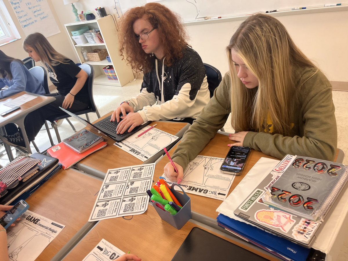 RDavisGMS's tweet photo. Don’t mind us-just out here making real life connections by analyzing rhetorical devices found in Super Bowl ads and gauging their effectiveness! #GHS @blair_abner #authenticengagement #reallifeconnection #bettereveryday #itjjstmeansmofe https://t.co/czDMctTTSn