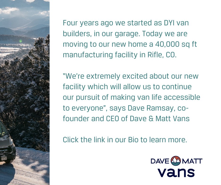 dm_vans's tweet image. We wish to thank those in Eagle County who have supported us since day one and look forward to seeing what the future holds for all of us here at Dave &amp;amp; Matt Vans. Please swing by to see what we’ve been up to!