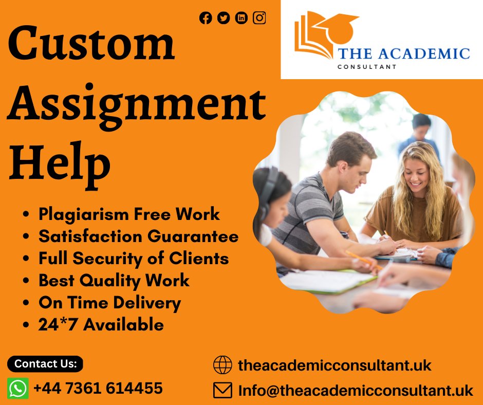 theacademiccon3's tweet image. Be confident! Because you choose our Custom Assignment Help Services.
Order Now:
#customassignment #customassignmenthelp #customassignmentwritinghelp #assignmenthelp #onlineassignmentwritingserviceshelp #customassignmenthelponline #assignment #help #theacademicconsultant