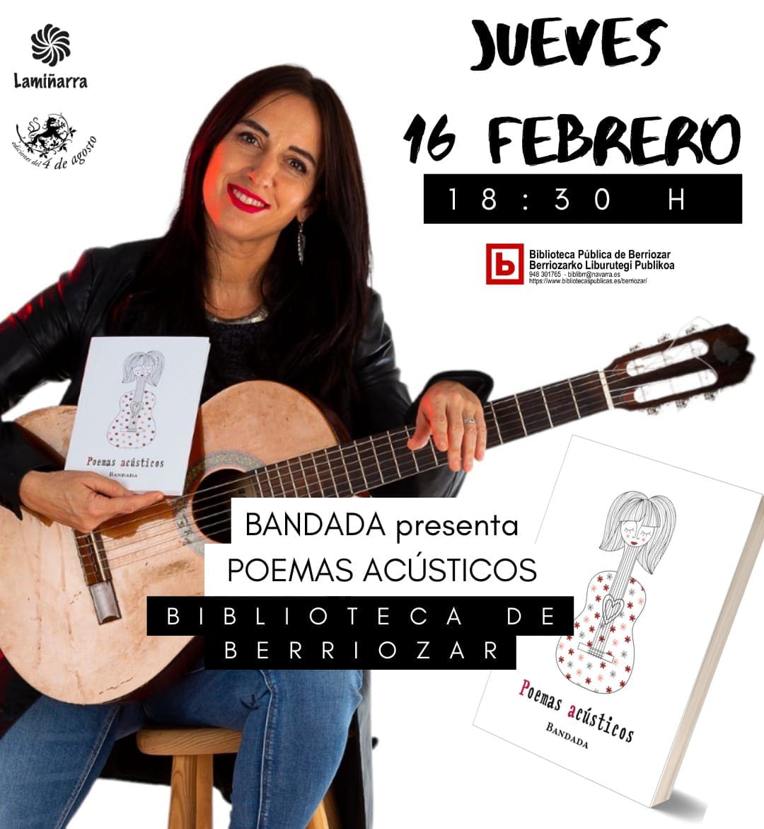 Laminarra's tweet photo. Mañana, 16 de febrero, Bandada presentará "Poemas acústicos" en la biblioteca de Berriozar. 18.30 horas. @OficialBandada https://t.co/dwiOVKqlk4