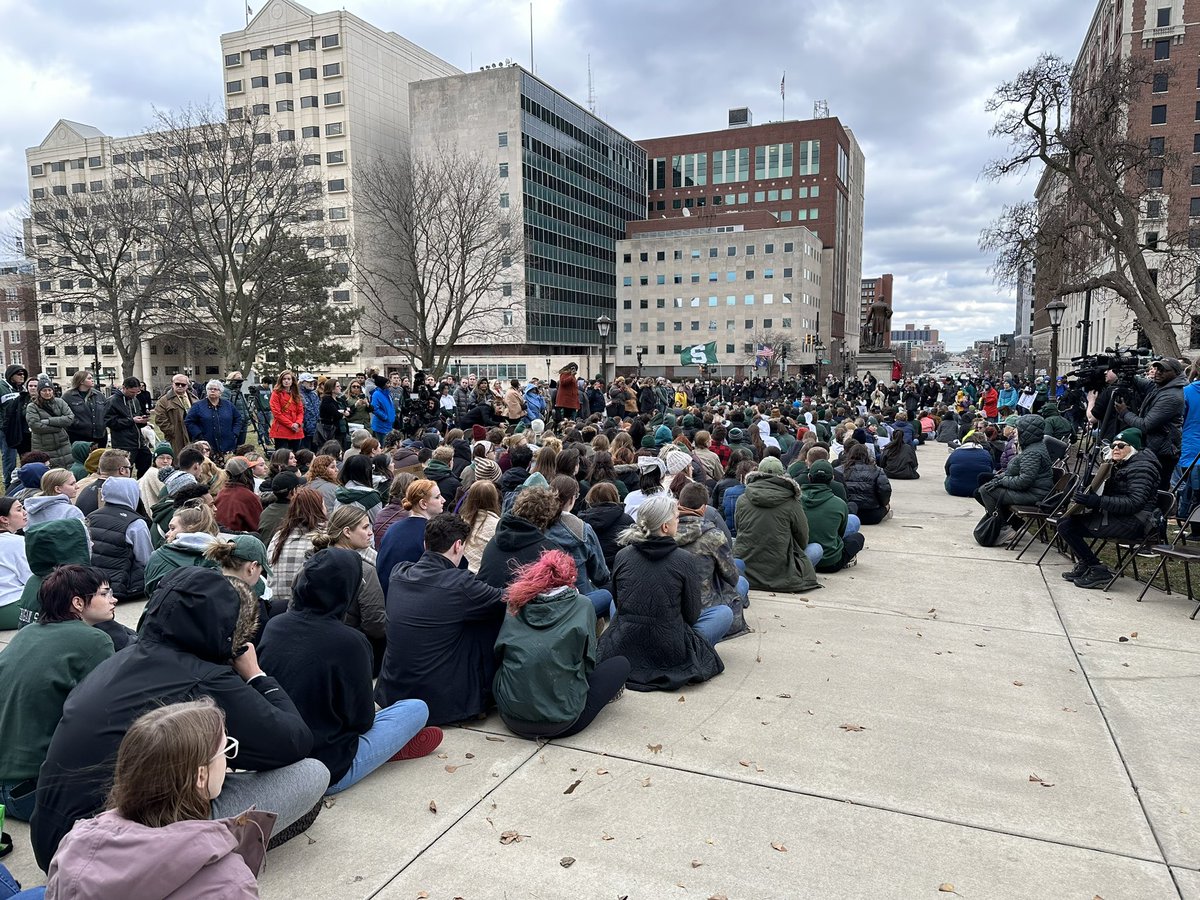 MSU students lining up in front of the capitol like their lockdown drills, demanding change. 

We WILL do something.