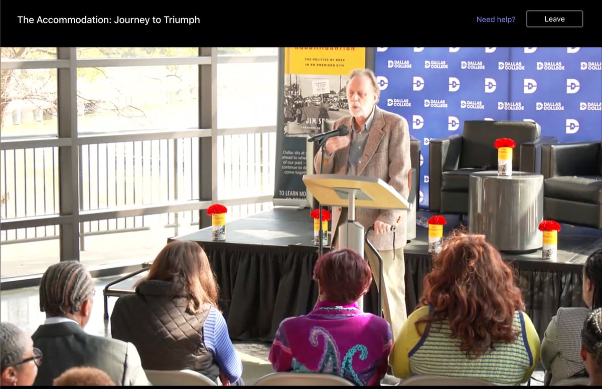 Watching Jim Schutze discussing The Accommodation at <a href="/dallascollegetx/">Dallas College</a>'s <a href="/cedarvalley_dc/">Dallas College Cedar Valley Campus</a> campus with John Wiley Price, a continuation of <a href="/Big_D_Reads/">Big D Reads</a> <a href="/DeepVellum/">Deep Vellum</a> (Teams link to Livestream) bit.ly/3YQ9e3N