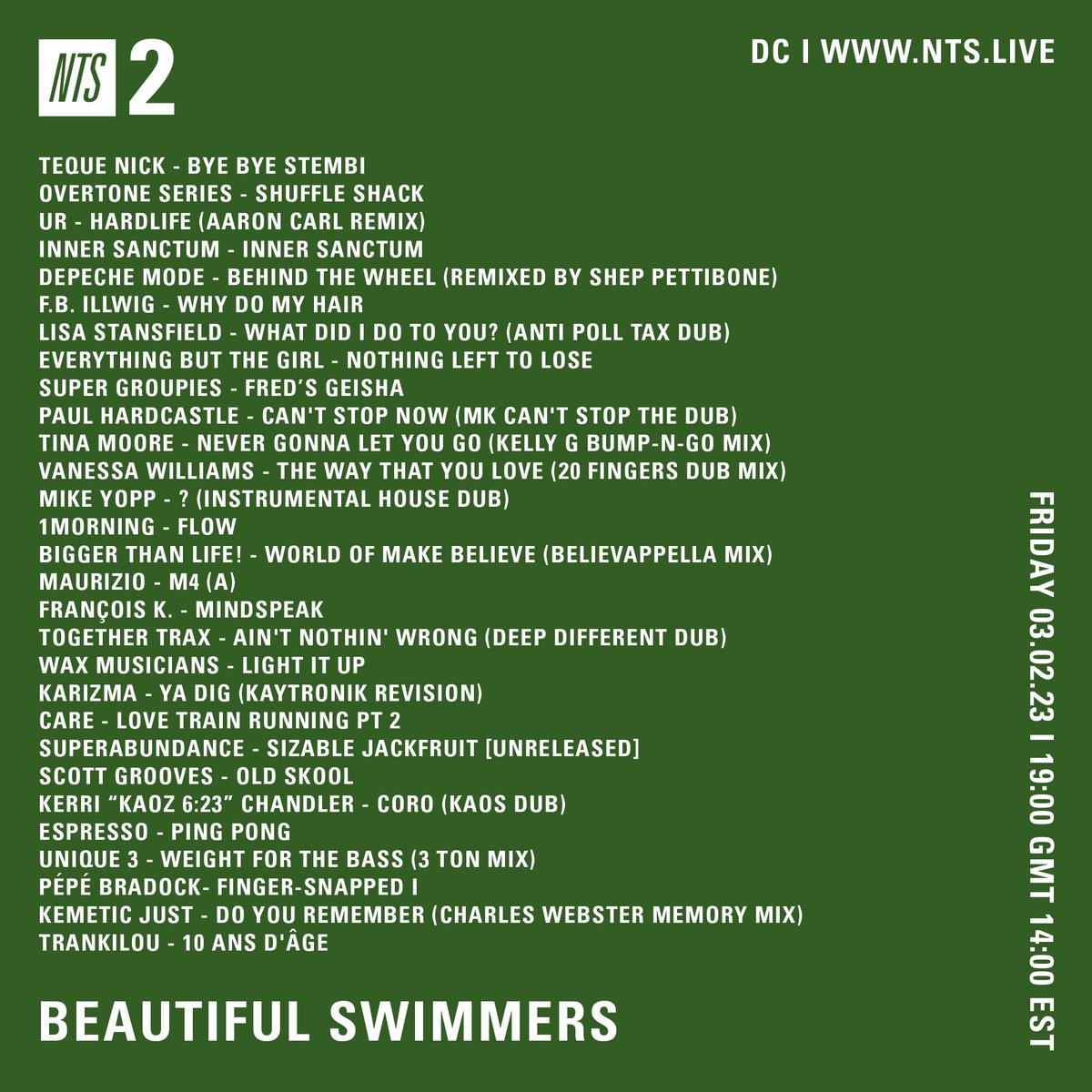 Beautiful Swimmers mixes are basically always life affirming. This one is no different nts.live/shows/beautifu…