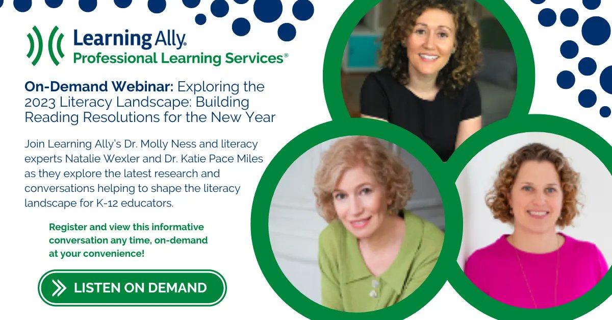 MuirReads's tweet photo. Join @Learning_Ally’s @drmollyness and experts @natwexler and @KPMilesPhD for a free on-demand webinar! They discuss the latest K-12 research shaping the #literacy landscape in 2023. 

Register and view this #webinar on-demand at your convenience: https://t.co/zSmJwlZaVK https://t.co/loqbR7UpXV