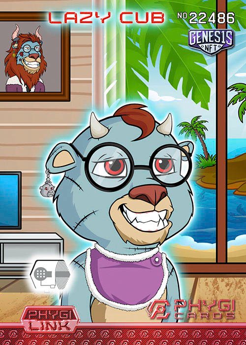 0xperegrine's tweet photo. Little bro' wanted his own Phygicard too... 
#ROAR 

@LazyZombieCrew @HornieLions @LazyLionsNFT 
#NFTtradingcard #tradingcards https://t.co/hwUIJVwsZS