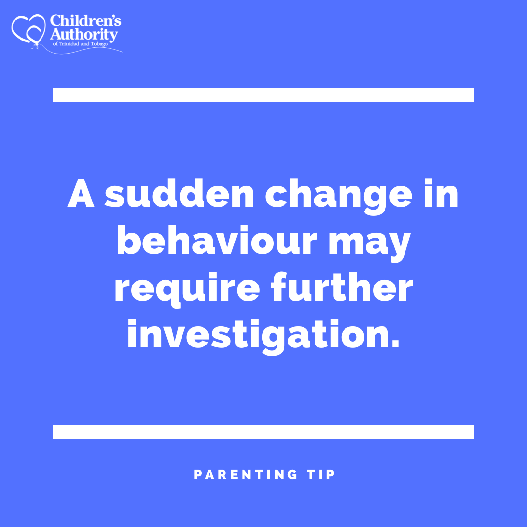 ttchildren_org's tweet photo. Parents and guardians, create an open and welcoming environment where your children can feel comfortable to discuss anything that may be affecting or troubling them.
#ParentingTip
#ChildProtection
#ChildAbusePrevention
#TTChildren
#ChildrensAuthorityTT https://t.co/ozNkCYdzgG