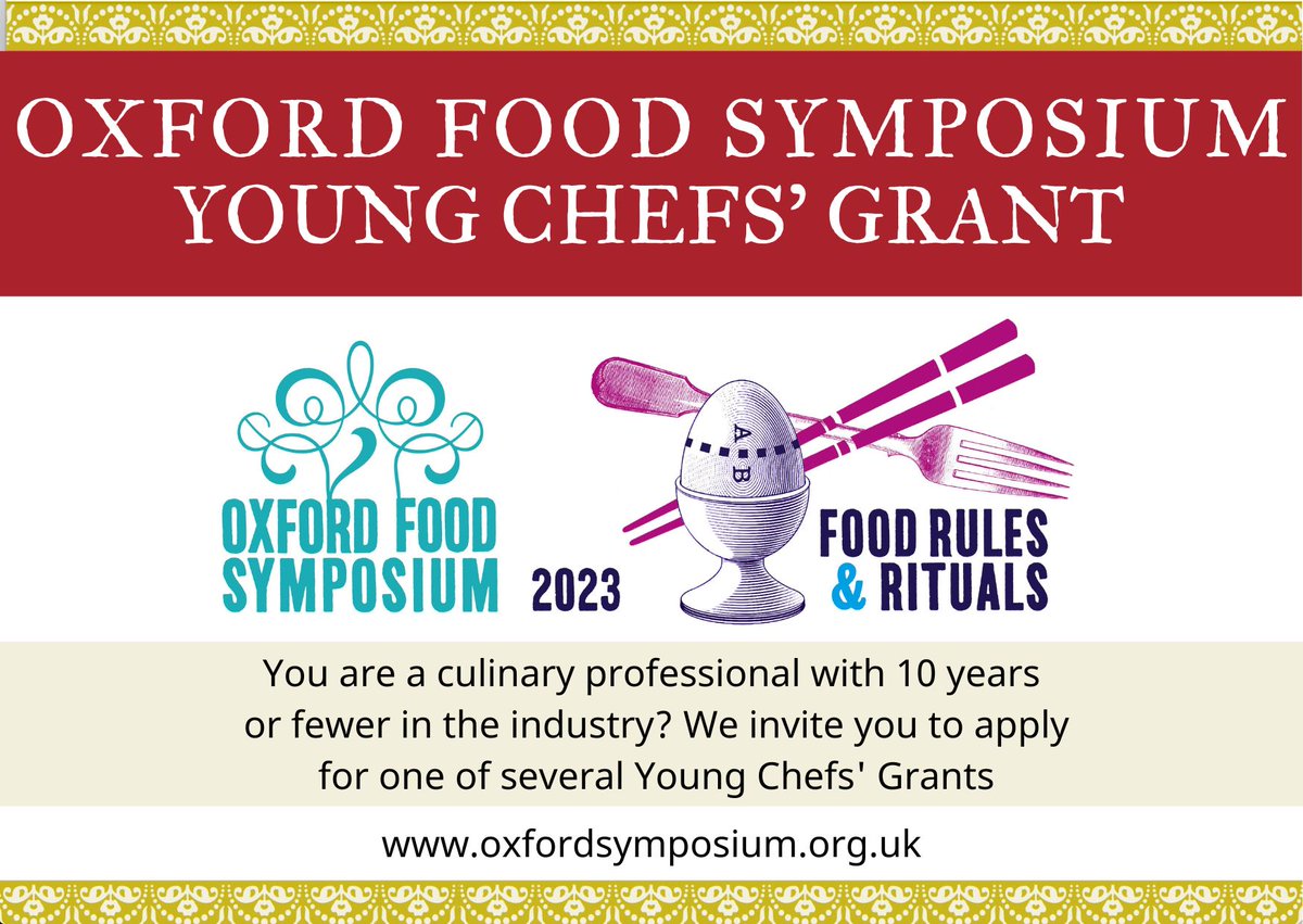 Harold_McGee's tweet photo. Early-career food professionals worldwide: the  @OxfordFoodSymp returns in July &amp; offers grants to help you attend &amp; work w guest chefs. OFS is the OG international food conference, going strong for 40+ years. Apply by 1 March: https://t.co/JunMNiy017 https://t.co/mRVDpC6DX9