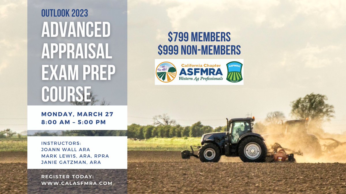 calasfmra's tweet photo. Visit https://t.co/zFOAVngD1R to register! 
#calasfmra #asfmra #appraisal #appraiser #ruralappraisal #appraisaltheory #californiaag #agriculture #agnetworking #outlookagribusinessconference2023 https://t.co/KGfRfPdXdQ