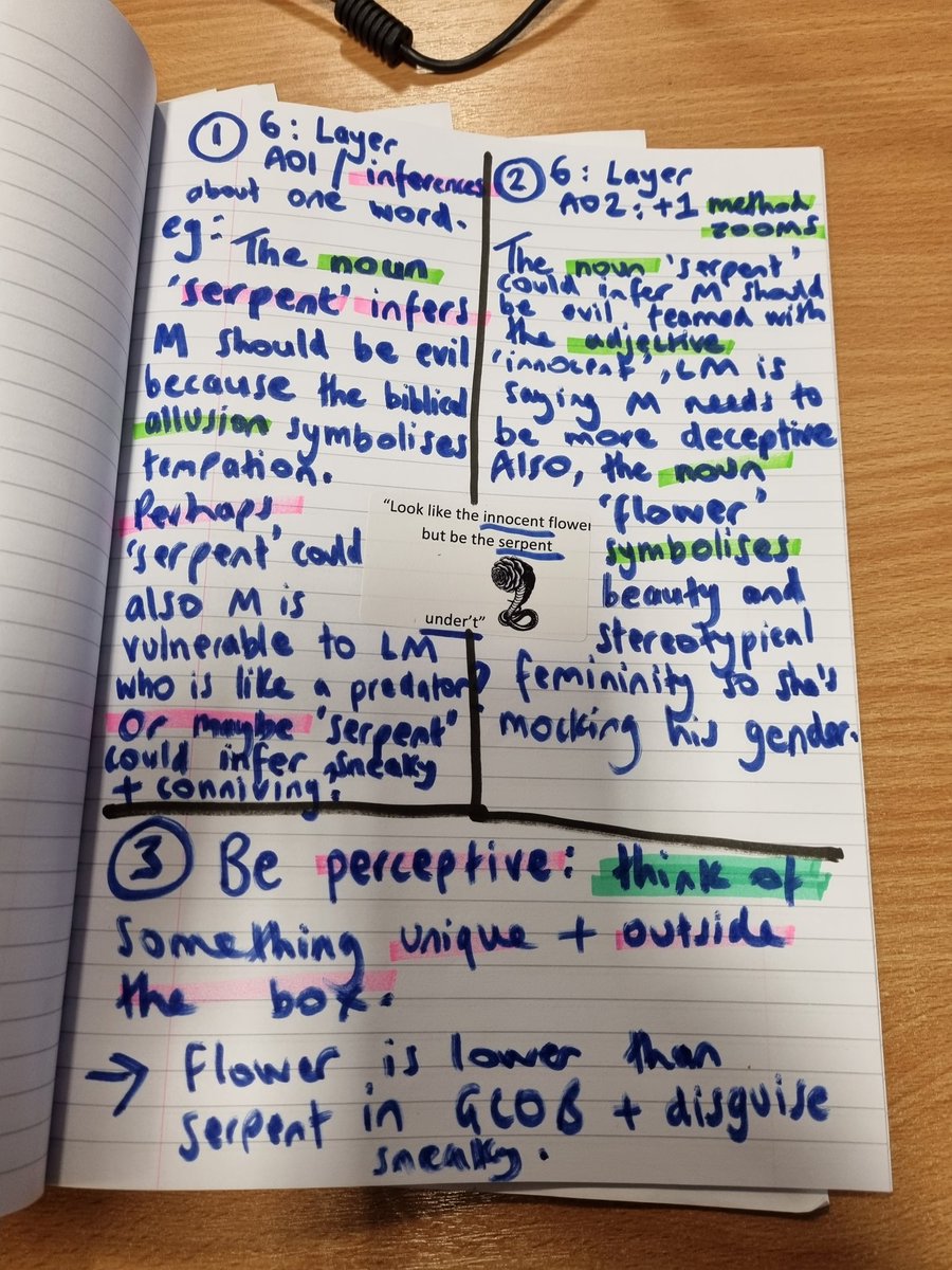 3 ways to hit 'perceptive' with AQA LIT.👌1. Layer AO1, 2. layer AO2 or 3. think outside the box. A great visual way to show students the difference with the quote in the middle. 👏 (Note: models not the full response, just an idea of how to approach) #TeamEnglish