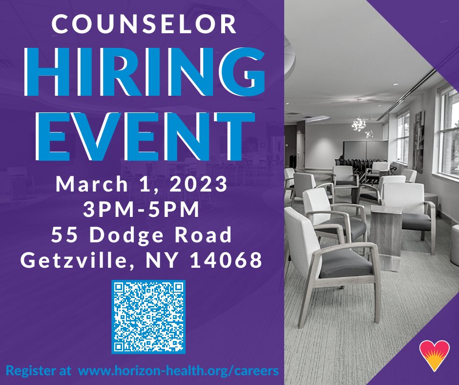 HorizonHealth1's tweet image. Join us on March 1st at our Corporate Headquarters for our Counselor Hiring Event! Sign up for your interview today – we can’t wait to meet you.

bit.ly/40QbpGh

#Hiring #OpenInterviews #Recruitment