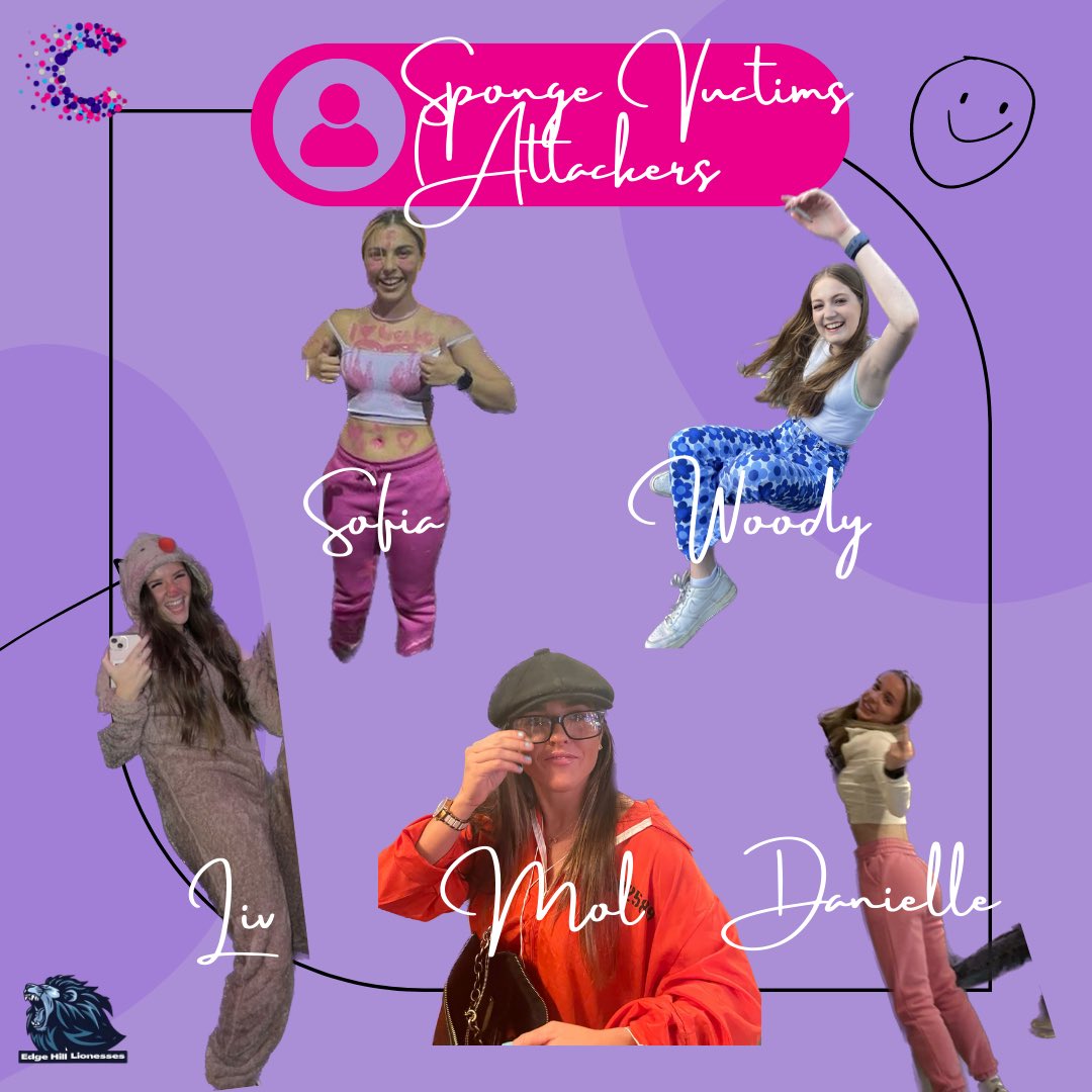 The sponge face contenders are as shown, £1 a sponge to pick your victim!!! 💗❌😶‍🌫️
A few members missing, but is it everyone you was hoping for?

#edgehillsport #edgehilluniversity #edgehillwomensfootball #edgehilluni #greenarmy #charity #bakesale #creampie
