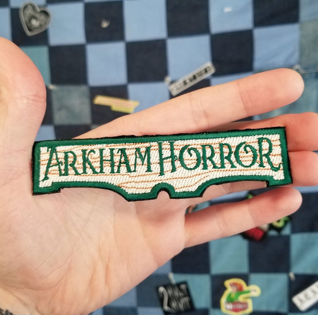 ThreadByDawn's tweet photo. Just keepin' it #spooky over here.

Arkham Horror #patches are in stock!

#arkhamhorror #lovecraft #hplovecraft #boardgaming #boardgames #tabletopgaming #tabletopgames #embroideredpatches #patchesandpins #boardgamepatch https://t.co/rNpJ0rSTbJ