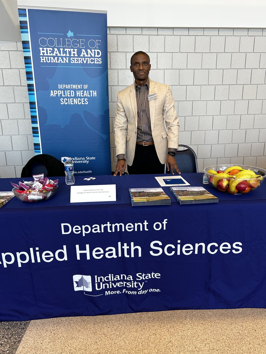 Dr. Ayodele is at the ISU Career Fair to share details about our online Master of Public Health degree. Stop by the Hulman Center from 1-4pm and find out more about the program as well as graduate assistant positions!
#MPH@ISU #CareersinHealth