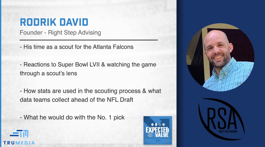 TruMedia (@trumediasports) on Twitter photo The latest episode of Expected Value features <a href="/RightStepAdv/">RightStepAdvising</a> founder <a href="/RodrikDavid/">Rodrik David</a>!
In this episode, Rodrik sits down with <a href="/PaulCarr/">Paul Carr</a> to discuss his time as an NFL scout, how a scout uses data, and much more!
Now available wherever you get your podcasts!
trumedianetworks.com/expected-value… The latest episode of Expected Value features <a href="/RightStepAdv/">RightStepAdvising</a> founder <a href="/RodrikDavid/">Rodrik David</a>!
In this episode, Rodrik sits down with <a href="/PaulCarr/">Paul Carr</a> to discuss his time as an NFL scout, how a scout uses data, and much more!
Now available wherever you get your podcasts!
trumedianetworks.com/expected-value…