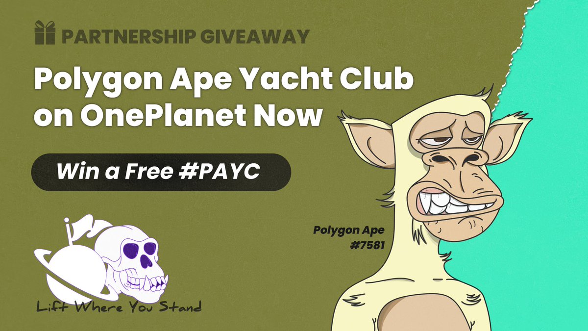 OnePlanet_io's tweet image. 🔥PAYC Giveaway🔥

To celebrate @PolygonApeYC listing on @OnePlanet_NFT
We are giving away a PAYC #7581 🎁

#LWYS #onPolygon

1️⃣ Follow @OnePlanet_NFT &amp;amp; @PolygonApeYC
2️⃣ Comment your fav trait
⏳ 72 hrs

Meet #PAYC now on OnePlanet👇
bit.ly/PAYC_on_OnePla…
