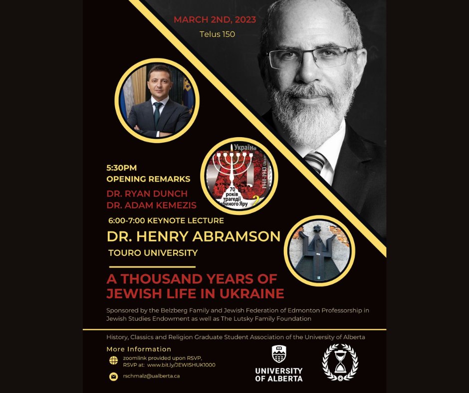 Join us on March 2 for Dr. Henry Abramson’s keynote address for the annual History, Classics, and Religion Graduate Student Association Conference. Registration is required for this event and you can sign up here: docs.google.com/forms/d/e/1FAI…