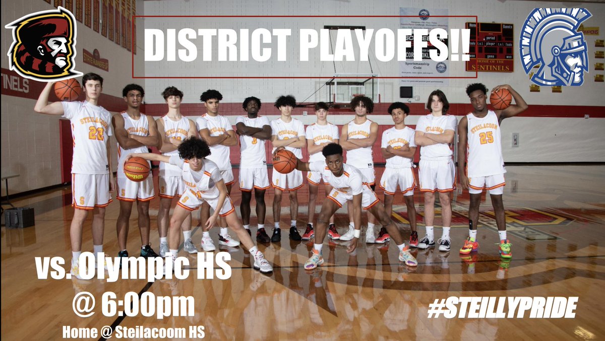 SteillyHoops's tweet photo. Best time of the year!! District playoffs are here! Your Steilly Hoops squad opens up playoffs tonight with a home game against Olympic HS - Game time starts at 6pm tonight. Get your tickets here https://t.co/yL8cfVkjc8 https://t.co/imBi1l89K4