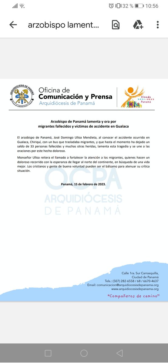 pacatolico's tweet photo. Comunicado de la Oficina de Prensa de la Arquidiócesis de Panamá
#Pcteinforma #IglesiaCatólica https://t.co/QTxSOI0Xt6