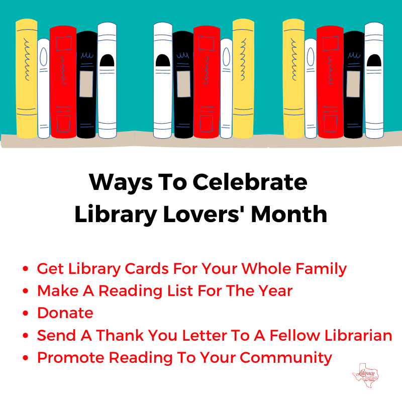 #LibraryLoversMonth is a month-long celebration of libraries of all types. It's the perfect time for everyone to recognize the value of libraries! How are you celebrating? #TLChat #TxLChat #FutureReadyLibs
