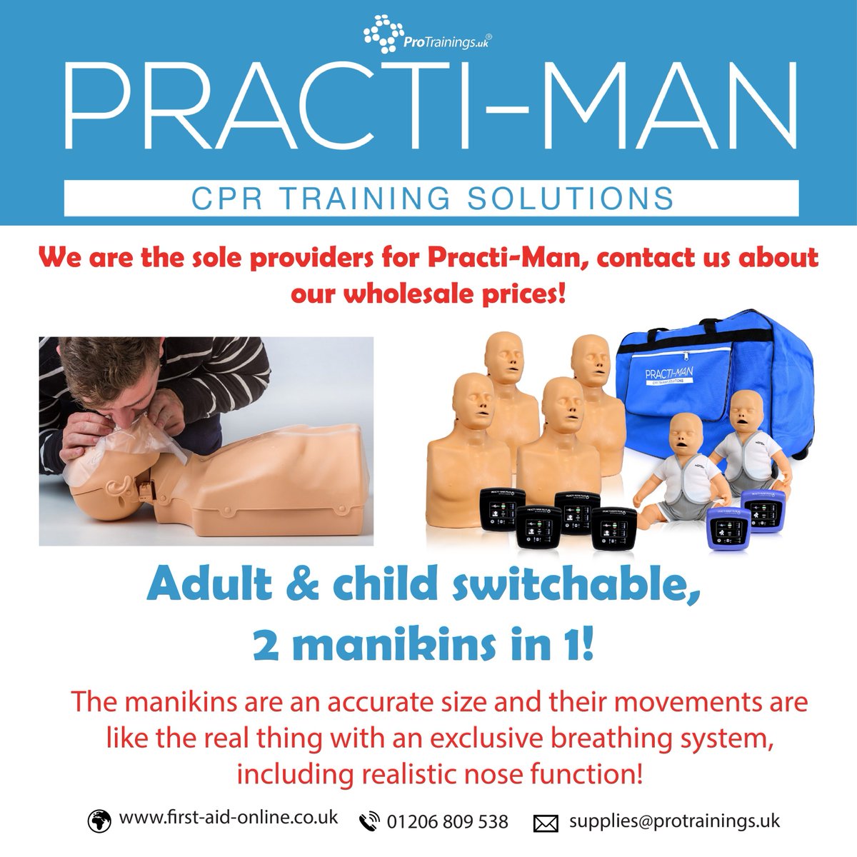 ProTrainingsUK's tweet photo. We are the sole providers for Practi-Man! 🤩

See our full range 👉 https://t.co/nRjHw6d4ZC or contact supplies@protrainings.uk for more information ✉️

#practiman #firstaid #cpr https://t.co/glsvG8EY8r
