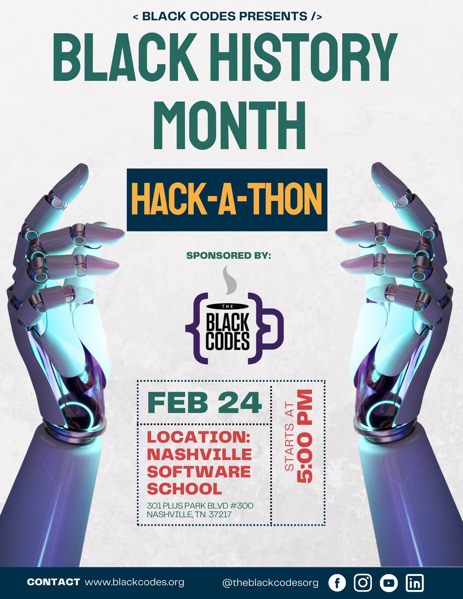 _theblackcodes's tweet photo. Last call for sign-ups to our Black History Hackathon! Don't miss out on the opportunity to level up your skills, connect with others, and have fun in an inclusive environment. All skill levels are welcome. Secure your spot now: https://t.co/ujufzaNab1 #BlackHistoryHackathon https://t.co/2GR3rcOyjQ