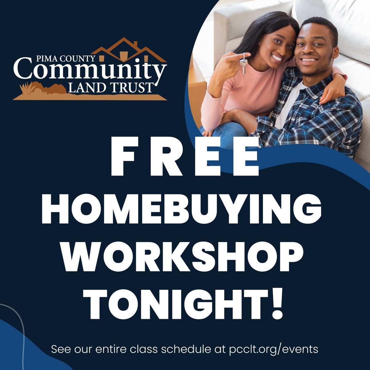 pimacountyCLT's tweet photo. Tonight is our free virtual homebuying workshop, Obtaining a Mortgage Loan. This class discusses the steps involved in obtaining a mortgage loan and provides tips on shopping for the right mortgage loan for you! Sign up now: https://t.co/FvekJG5a7q https://t.co/BwlEptguyZ