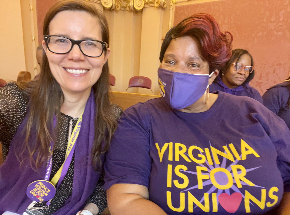 SEIUVA512's tweet image. It’s #WorkerWednesday at the Virginia state Capitol! Frontline Home Care workers, County workers, and janitors from @SEIUVA512 and @32BJSEIU are in Richmond to call on #VaLeg to fund good union jobs and paid leave for all working people. #UnionsForAll #VAisforUnions