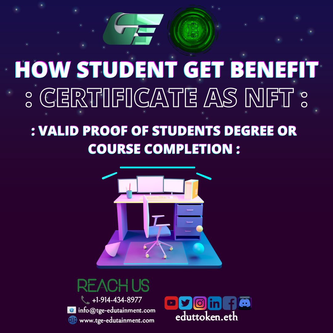 eduttoken's tweet photo. #nftcertificates #studentcertification
#tech #technology #technical #institution #nft #nftcertificate #student #students #education #éducation #university #paper #pdfdocuments #india #educational #informationtechnology #indiaeducation #technologynews #technologytrends #certified https://t.co/dgSBrW6X37