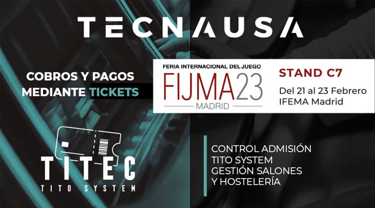 AzarPlus's tweet photo. IMPRESIONANTE DESPLIEGUE DE TECNAUSA EN FIJMA23

Descubre las impresionantes novedades de Tecnausa en la Feria Internacional del Juego en el Recinto Ferial de IFEMA en Madrid los próximos 21,22 y 23 de febrero

https://t.co/xhReYLfR1O https://t.co/zq0pYwMS0P