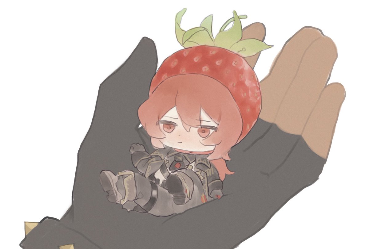 diluc (genshin impact) gloves male focus red hair red eyes food simple background black gloves  illustration images